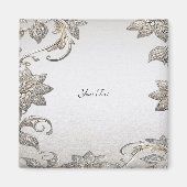 Silver Gold Floral Magnet (Vorne)