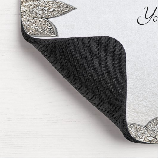 Silver Gold Floral Mousepad (Ecke)