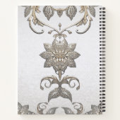 Silver Gold Floral Notebook Notizblock (Rückseite)