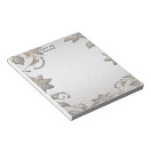 Silver Gold Floral Notepad Notizblock (angewinkelt)