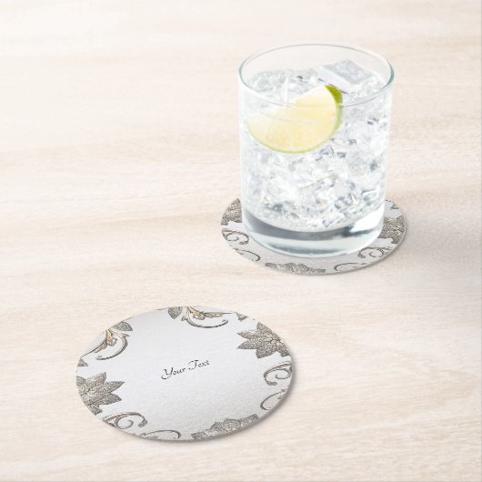 Silver Gold Floral Paper Untersetzer (Vor Ort)