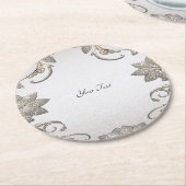 Silver Gold Floral Paper Untersetzer (Angewinkelt)