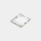 Silver Gold Floral Post It Notes Post-it Klebezettel (angewinkelt)