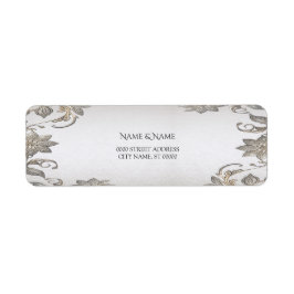 Silver Gold Floral Rücksendeadresse