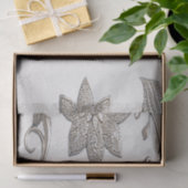 Silver Gold Floral Tissue Paper Seidenpapier (Geschenk)