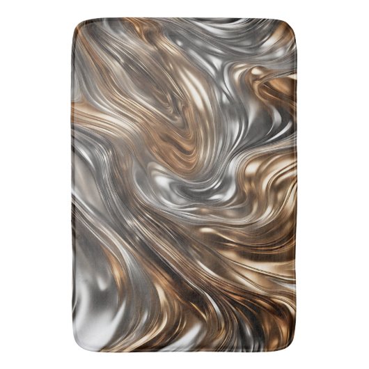 Silver & Gold Flow Moderne Badematte (Vorderseite Vertikal)