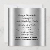 Silver Gold Frame Blume Einladung zum Geburtstag 2 (Rückseite)