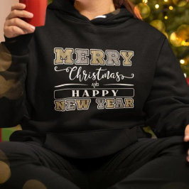 Silver Gold Frohe Weihnachten Glück Neujahr Hoodie