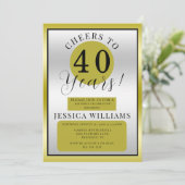 Silver & Gold Gender Neutral Birthday Party Einladung (Stehend Vorderseite)