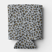 Silver Gold Glitzer Black Leopard Print Dosenkühler (Rückseite)
