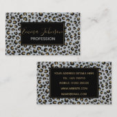 Silver Gold Glitzer Black Leopard Print Visitenkarte (Vorne/Hinten)