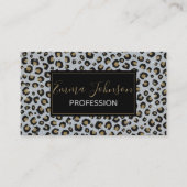 Silver Gold Glitzer Black Leopard Print Visitenkarte (Vorderseite)