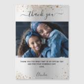 Silver gold Glitzer Foto danke Magnet (Vorderseite)