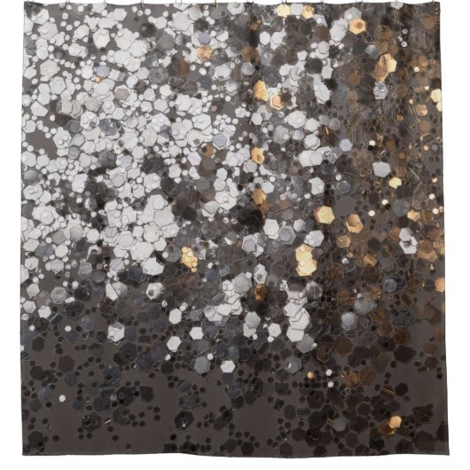 Silver Gold Glitzer Glam #1 (Imitate Glitzer) #dec Duschvorhang (Vorderseite)