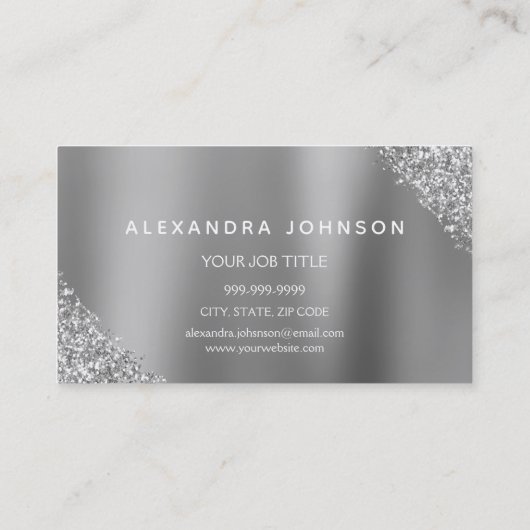Silver Gold Glitzer Sparkle Eyelash Extensions Visitenkarte (Rückseite)