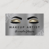 Silver Gold Glitzer Sparkle Makeup Artist Visitenkarte (Vorderseite)