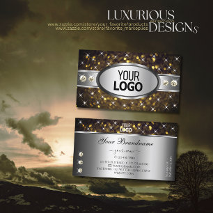 Silver Gold Glitzer Sparkle Stars Juwelen mit Logo Visitenkarte