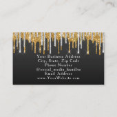 Silver + Gold Glitzer Tropfen Fashion Stylist Mode Visitenkarte (Rückseite)