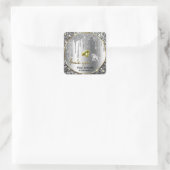 Silver Gold Glitzer Tropfen Quadratischer Aufkleber (Tasche)