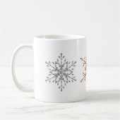Silver & Gold Glitzer Weihnachtsfeiertage Schneefl Kaffeetasse (Links)