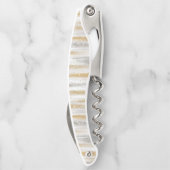 Silver Gold Glitzy Sparkle Stripes Christmas Kellnermesser (Rückseite)