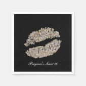 Silver Gold Lips Imitate Sparkle Kiss Beauty Makeu Serviette (Vorderseite)