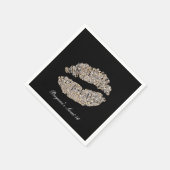 Silver Gold Lips Imitate Sparkle Kiss Beauty Makeu Serviette (Ecke)