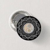 Silver & Gold Mandala Button (Vorne & Hinten)