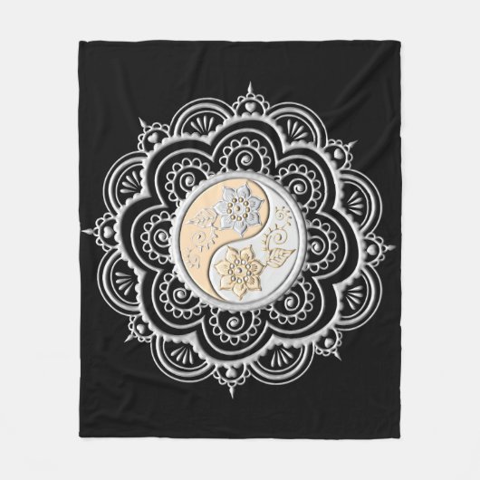Silver & Gold Mandala Fleecedecke (Vorderseite)