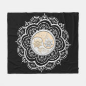 Silver & Gold Mandala Fleecedecke (Vorderseite (Horizontal))