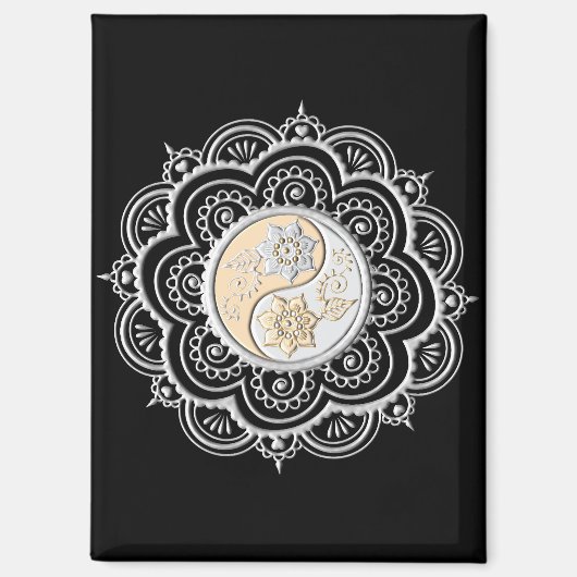 Silver & Gold Mandala Magnet (Vorderseite)