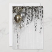 Silver Gold Metallic Balloons Ivy Baby Dusche Einladung (Rückseite)