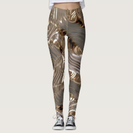 Silver Gold Metallic Metal-Effekt Leggings