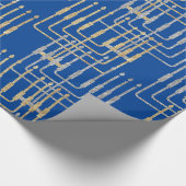 Silver & Gold Modern Square Menorahs Hanukkah Geschenkpapier (Ecke)