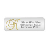 Silver Gold Monogram Letter 'K' Envelope Return (Vorne)