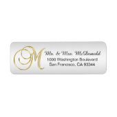 Silver Gold Monogram Letter 'M' Envelope Return (Vorne)
