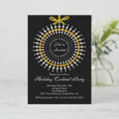 Silver & Gold Ornament Cocktail Weihnachten Party Einladung (Stehend Vorderseite)