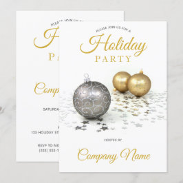 Silver Gold Ornament Star Corporate Feiertag Einladung