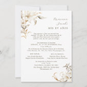 Silver & Gold Quinceañera Einladung in Spanisch (Vorderseite)