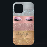 Silver Gold Rose Gold Glitzer Beauty Eyelash Case-Mate iPhone Hülle<br><div class="desc">Moderne, Glam, Imitats Silber, Gold und Rose Gold Glitzer Streifen iPhone Gehäuse. Dieses Design bietet Imitate glänzende Glitzer Streifen und gebürstetes Metall in Silber, Gold, Rosa Rosa Rosa Farbe Glitzer, Wimpern, Name Text Vorlage. Der Name wird mit einem schönen handgeschriebenen Stilskript geschrieben. Perfekt für Mädchen, Lashes Makeup Künstler, Beauty Salon...</div>