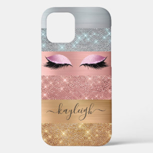 Silver Gold Rose Gold Glitzer Beauty Eyelash Case-Mate iPhone Hülle