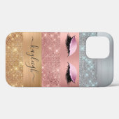 Silver Gold Rose Gold Glitzer Beauty Eyelash Case-Mate iPhone Hülle (Rückseite (Horizontal))