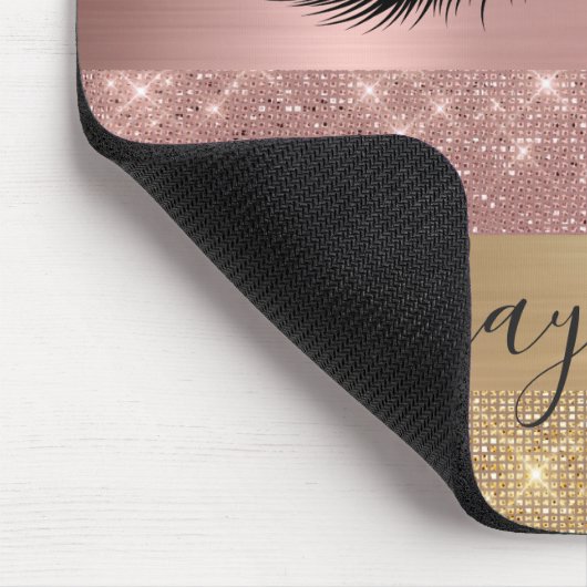 Silver Gold Rose Gold Glitzer Beauty Eyelash Mousepad (Ecke)