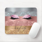 Silver Gold Rose Gold Glitzer Beauty Eyelash Mousepad (Mit Mouse)