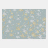 Silver & Gold Schneeflocken-Töne von Schiefergrün Geschenkpapier Set (Vorderseite 2)
