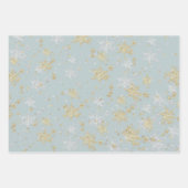 Silver & Gold Schneeflocken-Töne von Schiefergrün Geschenkpapier Set (Vorderseite)