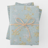 Silver & Gold Schneeflocken-Töne von Schiefergrün Geschenkpapier Set (Beispiel)