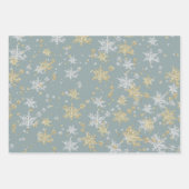 Silver & Gold Schneeflocken-Töne von Schiefergrün Geschenkpapier Set (Vorderseite 3)