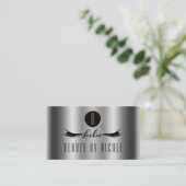 Silver Gold Shine Eyelashes Customer Loyalty Card Treuekarte (Stehend Vorderseite)