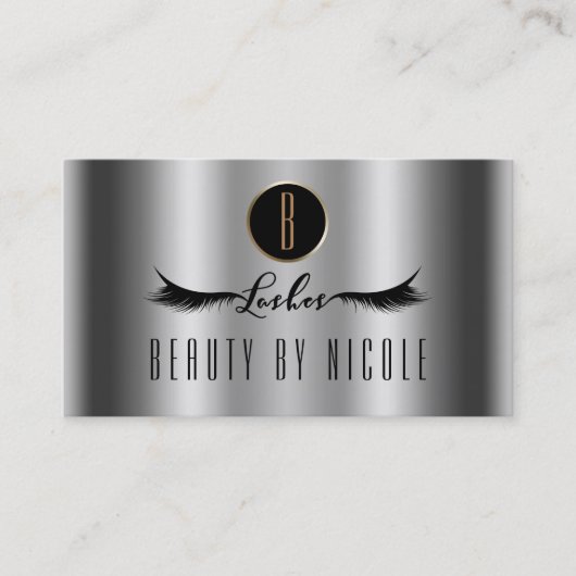 Silver Gold Shine Eyelashes Customer Loyalty Card Treuekarte (Vorderseite)